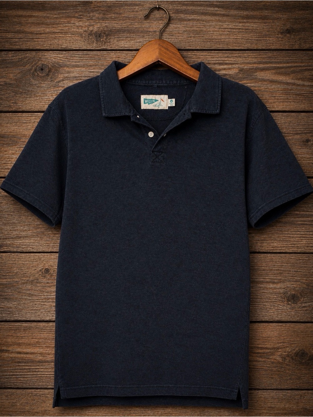 Wellen Men’s Medium Navy Hemp Organic Cotton Polo Shirt Short Sleeve Sustainable